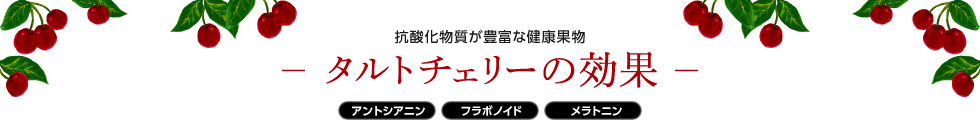 抗酸化物質が豊富な健康果物 タルトチェリーの効果